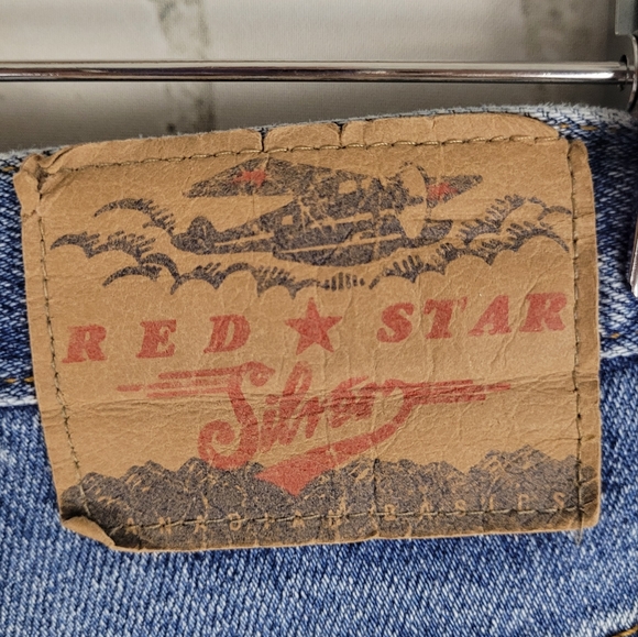 SILVER | Red Star vintage 100% cotton super high waist tapered mom jeans - Picture 5 of 10